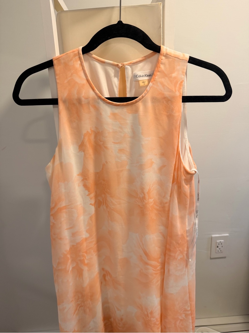 Calvin Klein Peach Floral Sleeveless dress
